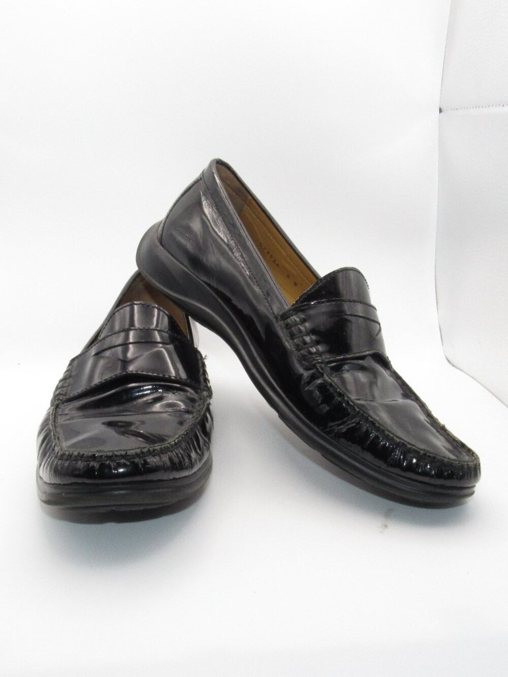 Cole Haan Black Patent Leather Erika Air Penny Loafers Shoes Women's Size 8 B